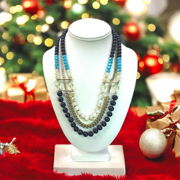 The Limited Jewelry - The limited gold tone, lobster, clasp, three strand, crystal and acrylic